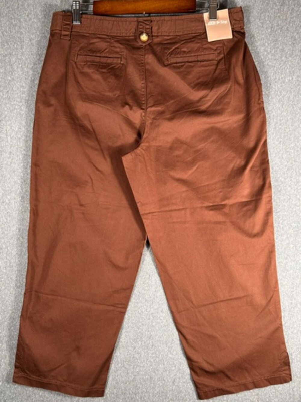 White Stag Womens Brown Lightweight Stretch Capri Pants. Size 10 New w/ Tags - Picture 2 of 9